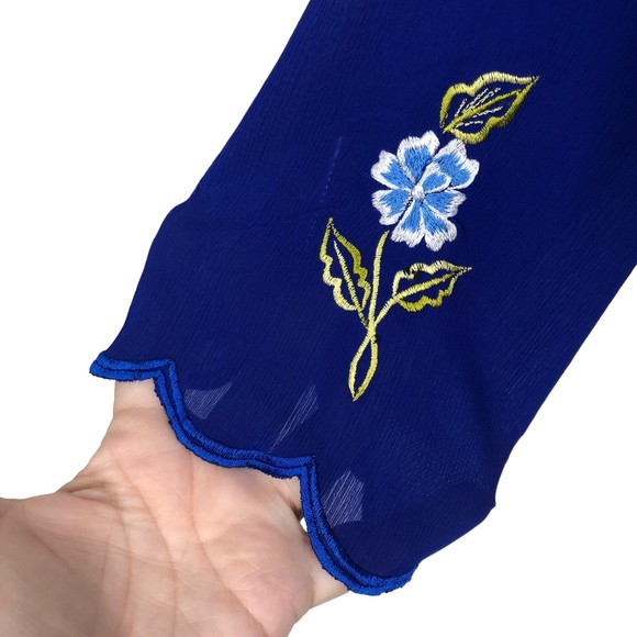 Lapiz Embroidered Maxi Chianese Tunic, Long Sleeve, High Slits, Asian Ao Dai COS - Picture 6 of 9